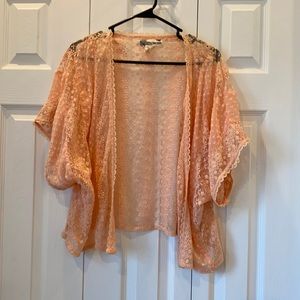 Peach Lace Kimono